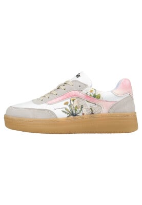Dogo - Kadın Vegan Deri Beyaz Sneakers - Botanical Notes Tasarım