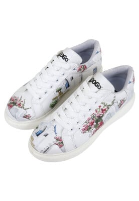 Dogo - Kadın Vegan Deri Beyaz Sneakers - Paperflower Tasarım