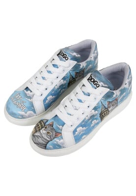 Dogo - Kadın Vegan Deri Beyaz Sneakers - Galata Cat Tasarım