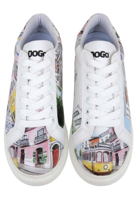 Kadın Vegan Deri Beyaz Sneakers - Lisboa Tasarım - Thumbnail (1)