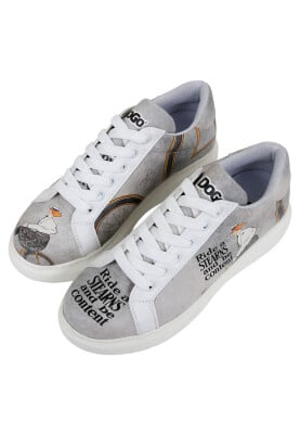 Dogo - Kadın Vegan Deri Beyaz Sneakers - Rider Woman Tasarım