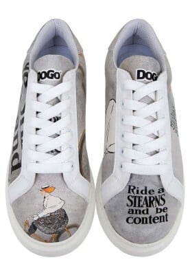 Kadın Vegan Deri Beyaz Sneakers - Rider Woman Tasarım - Thumbnail (1)