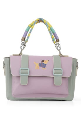 Dogo - Kadın Vegan Deri Lila Omuz Çantası - Paw Lucky Tasarım