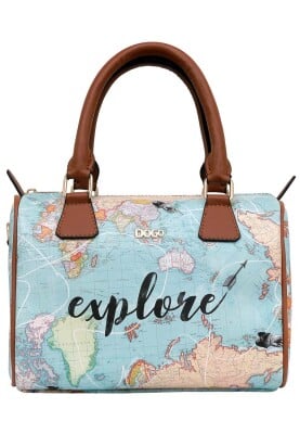 Dogo - Kadın Vegan Deri Mavi El Çantası - Explore Tasarım