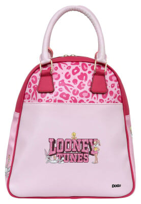 Dogo - Kadın Vegan Deri Pembe Sırt Çantası - Warner Bros Looney Tunes Pink Leopard Lola Bunny Tasarım