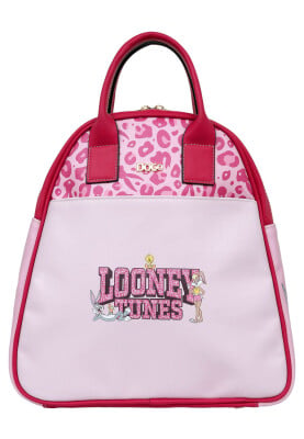 Dogo - Kadın Vegan Deri Pembe Sırt Çantası - Warner Bros Looney Tunes Pink Leopard Lola Bunny Tasarım