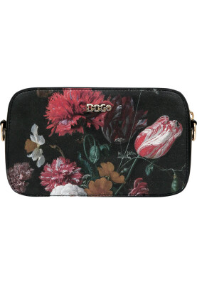 Dogo - Kadın Vegan Deri Siyah El Çantası - Black Floral Tasarım