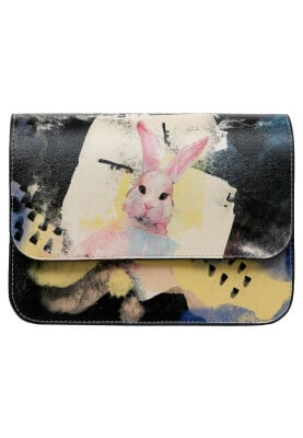 Dogo - Kadın Vegan Deri Siyah El Çantası - Lapin Muse Tasarım