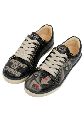 Dogo - Kadın Vegan Deri Siyah Sneakers - Agent of Chaos Tasarım