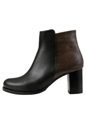 Dogo - Kadın Vegan Deri Kahverengi Topuklu Bootie - Majestic Gold Brown Tasarım