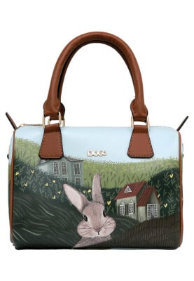 Dogo - Kadın Vegan Deri Yeşil El Çantası - Going on an Adventure Tasarım