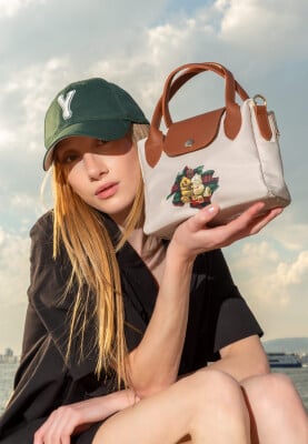 Dogo - Kadın Vegan Krem Medium El Çantası - Teddy Bear Tasarım