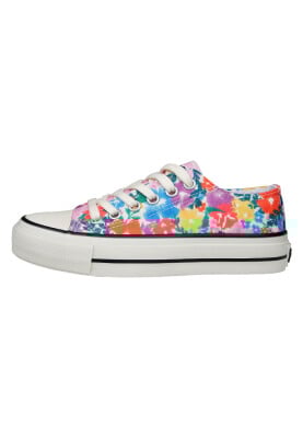 Dogo - Kadın Vegan Pembe Sneakers - Floral Tasarım