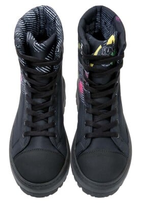 Kadın Vegan Siyah Uzun Bot - The Night is Still Young Tasarım - Thumbnail (1)