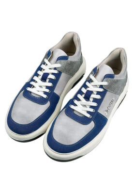 Men Vegan Leather Gray Sneakers - Esoteric Design - Thumbnail (1)