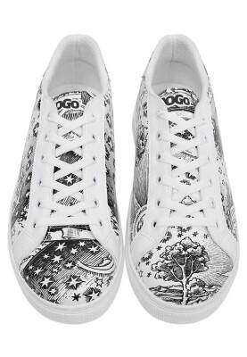 Men Vegan Leather White Sneakers - Flammarion Design - Thumbnail (1)