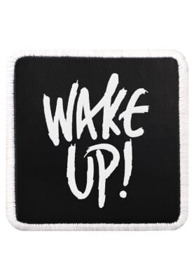 Dogo - Unisex Siyah Değiştirilebilir Şapka Sticker - Wake Up! Tasarım