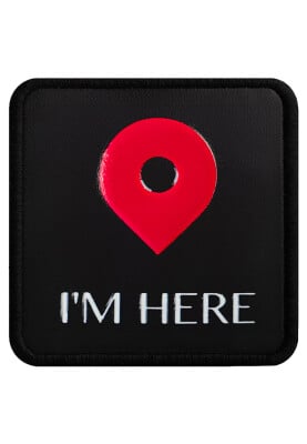 Dogo - Unisex Siyah Değiştirilebilir Şapka Sticker- I'm Here Tasarım