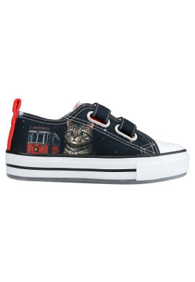 Dogo - Unisex Kids Vegan Black Light-Up Velcro Sneakers - Paws on Taksim Design