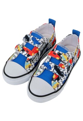 Unisex Kids Vegan Velcro White Sneakers - Just Go Somewhere Design - Thumbnail (1)