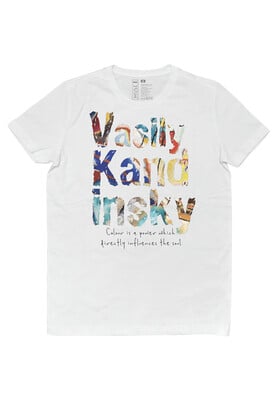 Dogo - Unisex Vegan Beyaz T-Shirt - Vasily Kandinsky Colour of the Soul Muse Tasarım