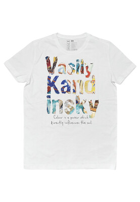Dogo - Unisex Vegan Blanc T-Shirt - Vasily Kandinsky Colour of the Soul Muse Motif