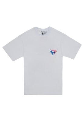 Unisex Vegan Blanc T-Shirt - Warner Bros My Hero Since Forever Superman Motif - Thumbnail (1)