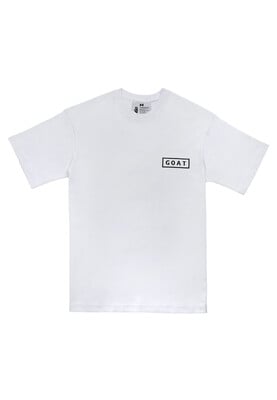 Unisex Vegan Blanc T-Shirt - Goat Motif - Thumbnail (1)