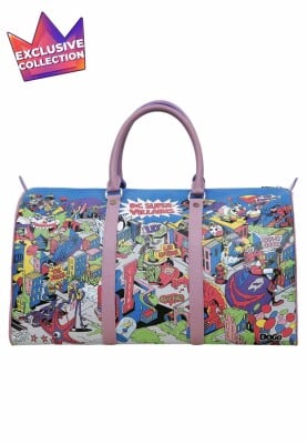 Dogo - Unisex Vegan Deri Mavi Seyahat Çantası - Warner Bros Dc Villains Tasarım
