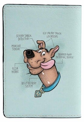 Unisex Vegan Kırmızı Pasaportluk - Warner Bros Hungry Doo Scooby Doo Tasarım - Thumbnail (1)