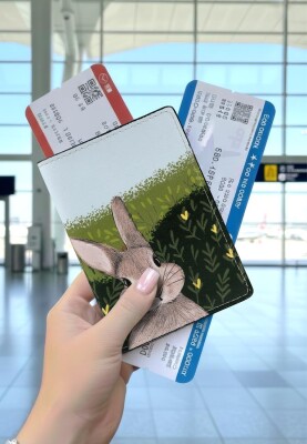 Dogo - Unisex Vegan Yeşil Pasaportluk - Going on an Adventure Tasarım