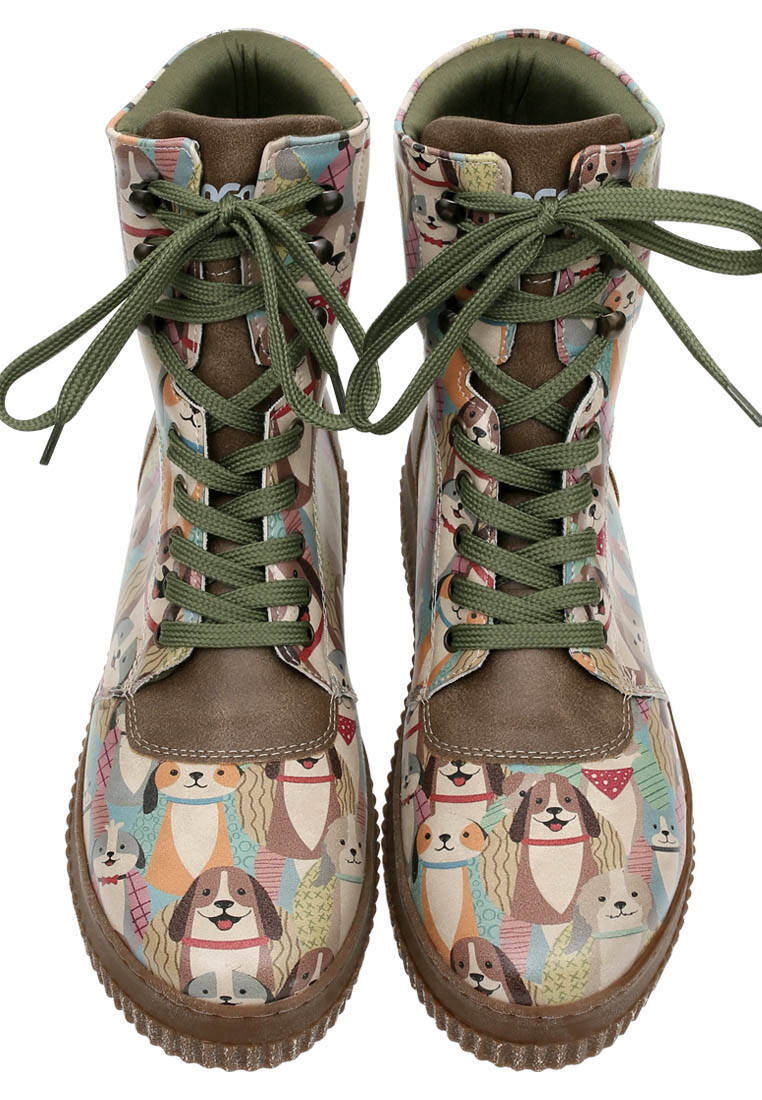 Women Vegan Leather Green Long Boots Best Friends Forever Design