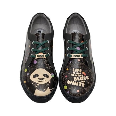 Women Vegan Leather Black Sneakers - Life is Not Always BW Design | DOGO  Store