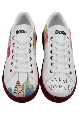 Women Vegan Leather White Sneakers - Manhattan Design | DOGO Store