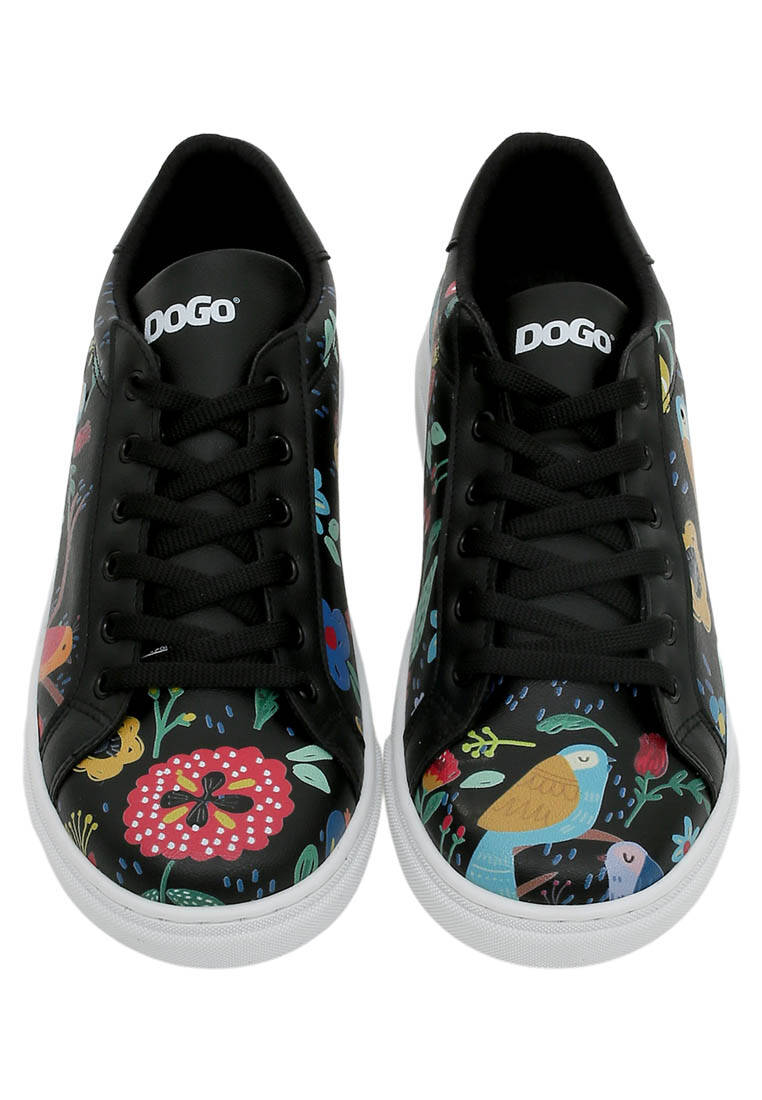 Women Vegan Leather Sneakers - Flowers & Birds Design DOGO Store