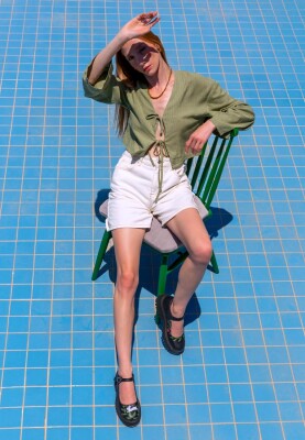 Women Vegan Leather Black Mary Jane Loafer - Bunny With Herbs Design - Thumbnail (1)