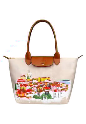 Dogo - Women Vegan Cream Large Purse - On the Roofs Design