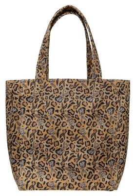 Women Vegan Cream Leopard Large Tote Bag - Warner Bros Looney Tunes Leopard Bugs Bunny Design - Thumbnail (1)