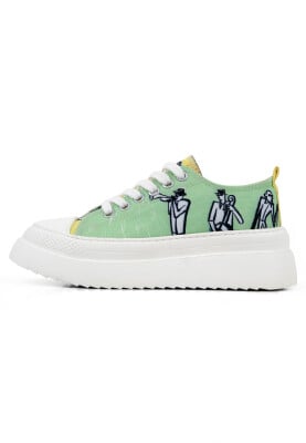 Dogo - Women Vegan Green Platform Sneakers - The Band Design