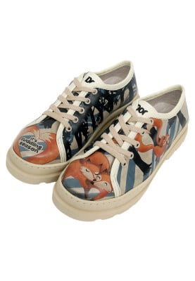 Dogo - Women Vegan Leather Beige Sneakers - Cuddling Season Design