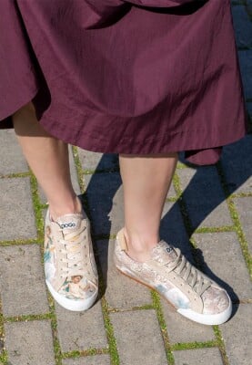 Dogo - Women Vegan Leather Beige Sneakers - Angel's Dream Design