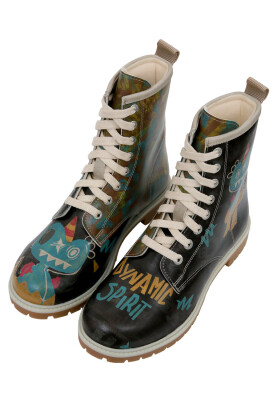 Dogo - Women Vegan Leather Black Long Boots - Dynamic Spirit Design