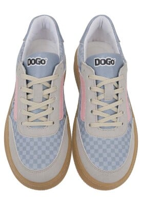 Women Vegan Leather Blue Sneakers - Break the Silence Design - Thumbnail (1)