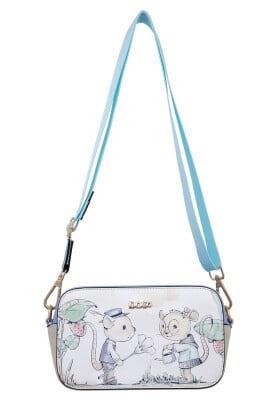 Women Vegan Leather Cream Purse - Mice Society Design - Thumbnail (1)