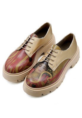 Dogo - Women Vegan Leather Cream Sneakers - Shine Design