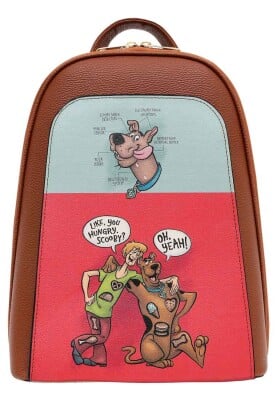 Dogo - Women Vegan Leather Multicolor Backpack - Warner Bros Hungry Doo Scooby Doo Design