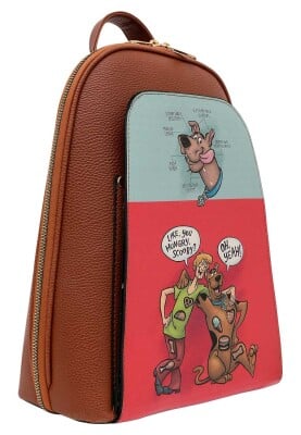 Women Vegan Leather Multicolor Backpack - Warner Bros Hungry Doo Scooby Doo Design - Thumbnail (1)