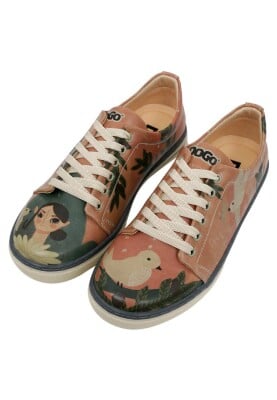 Dogo - Women Vegan Leather Orange Sneakers - Free your mind Design