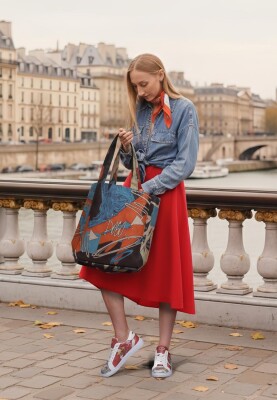 Women Vegan Leather White Sneakers - Paper Animals Design - Thumbnail (1)