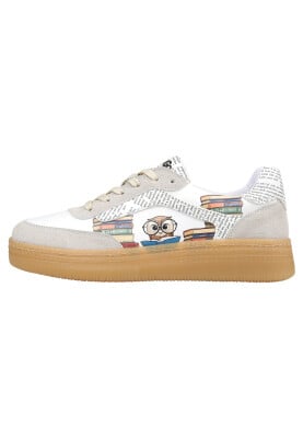 Dogo - Women Vegan Leather White Sneakers - The Wise Owl Design